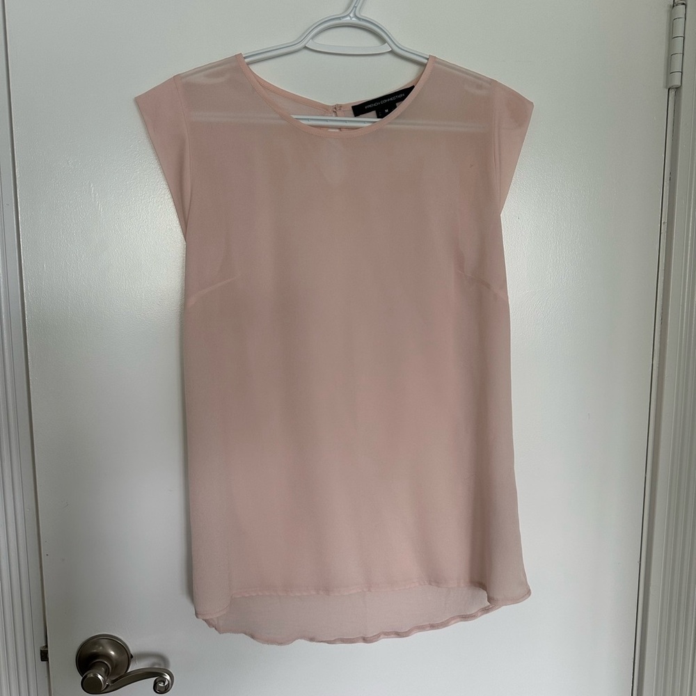 French Connection Elegant Sheer Pink Women's Top